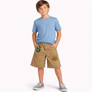 Polo Ralph Lauren Boys Size 10 Khaki Shorts Polo Crest Green Number 5 Preppy